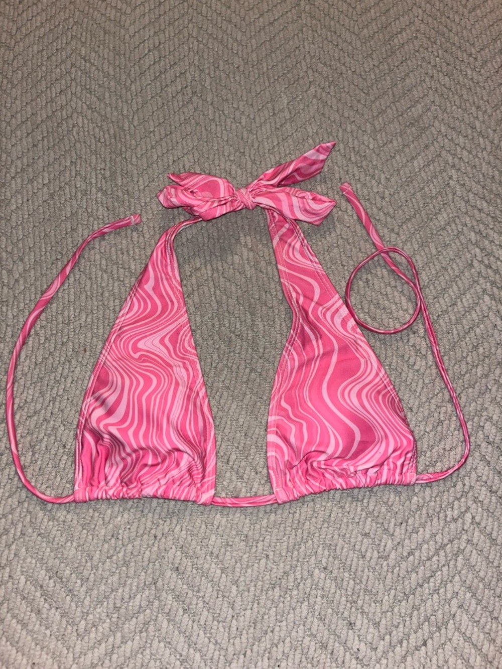 Pink Swirl Halter Bikini Top